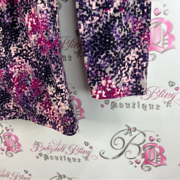 Christopher & Banks shirt multicolor Pink  Purple black dotted Long Sleeve Top - Picture 3 of 12